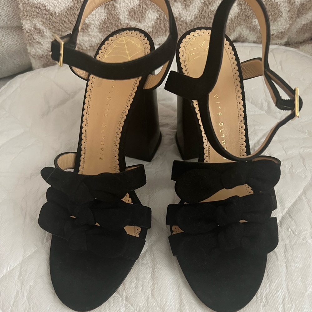 Charlotte Olympia Block Heal Bow Shoes